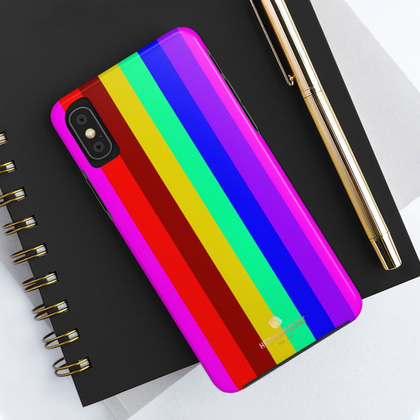 Gay Pride Colorful iPhone Case, Case Mate Tough Samsung Galaxy Phone Cases-Phone Case-Printify-Heidi Kimura Art LLC Gay Pride Colorful iPhone Case, Striped Bright Sexy Modern Designer Case Mate Tough Phone Case For iPhones and Samsung Galaxy Devices-Printed in USA