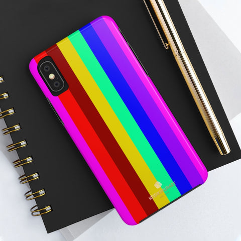 Gay Pride Colorful iPhone Case, Case Mate Tough Samsung Galaxy Phone Cases-Phone Case-Printify-Heidi Kimura Art LLC Gay Pride Colorful iPhone Case, Striped Bright Sexy Modern Designer Case Mate Tough Phone Case For iPhones and Samsung Galaxy Devices-Printed in USA