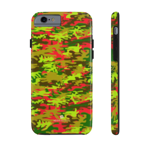 Red Green Camo iPhone Case, Case Mate Tough Samsung Galaxy Phone Cases-Phone Case-Printify-iPhone 6/6s Tough-Heidi Kimura Art LLC