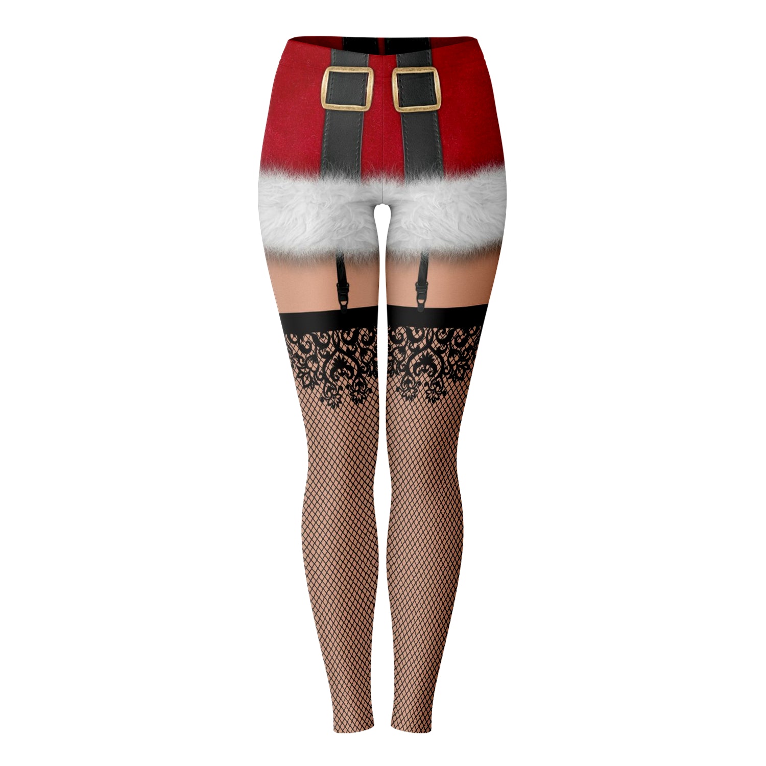 Funny Santa Girl Leggings-Leggings - AOP-Subliminator-XS-Heidi Kimura Art LLC