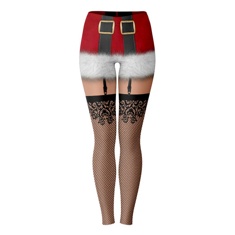 Funny Santa Girl Leggings-Leggings - AOP-Subliminator-XS-Heidi Kimura Art LLC