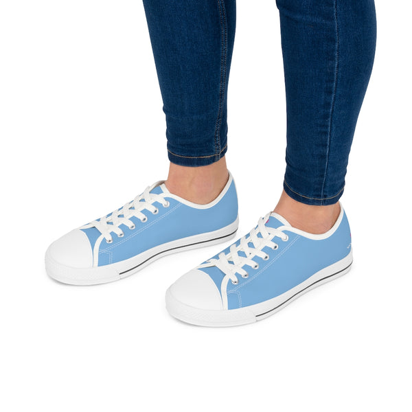 Light Blue Ladies' Sneakers, Solid Color Women's Low Top Sneakers Tennis Shoes (US Size: 5.5-12)