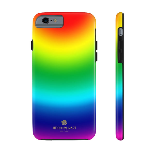 Rainbow Ombre Print Phone Case, Gay Pride Case Mate Tough Phone Cases-Made in USA - Heidikimurart Limited 