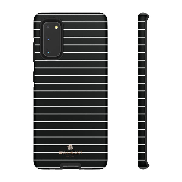 Black White Striped Tough Cases, Designer Phone Case-Made in USA-Phone Case-Printify-Samsung Galaxy S20-Matte-Heidi Kimura Art LLC