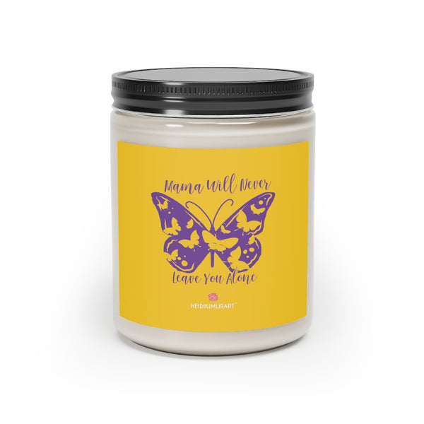 Yellow Butterfly Soy Candle, 9oz Best Vanilla or Cinnamon Stick Candle In A Glass Container For Mothers - Made in the USA