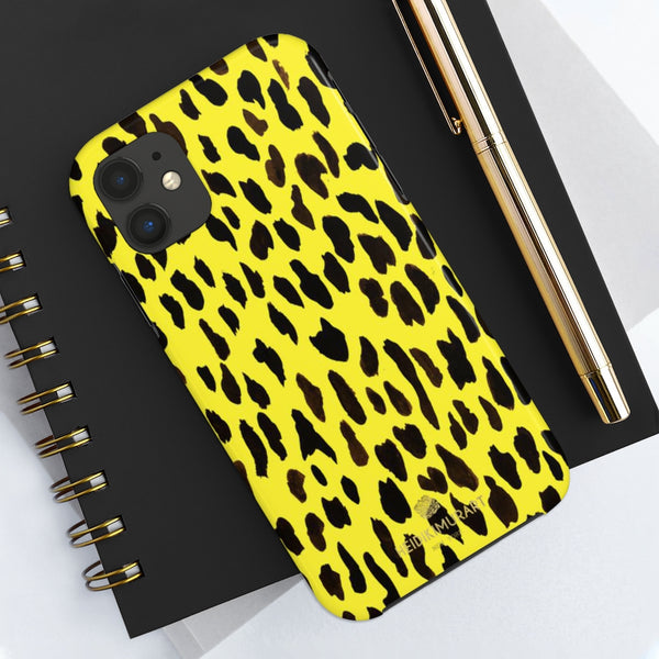 Yellow Leopard Print Phone Case, Animal Print Case Mate Tough Phone Cases-Made in USA - Heidikimurart Limited 