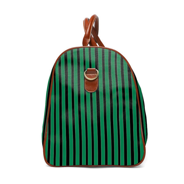 Green Stripes Waterproof Travel Bag