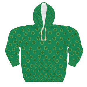 Dark Green Clover St. Patrick's Day Unisex Pullover Hoodie For Men/ Women- Made in USA-Unisex Hoodie-2XL-Heidi Kimura Art LLC