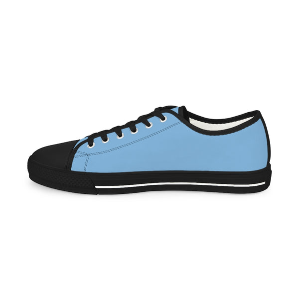 Blue Solid Color Men's Sneakers, Solid Color Modern Minimalist Best Breathable Designer Men's Low Top Canvas Fashion Sneakers With Durable Rubber Outsoles and Shock-Absorbing Layer and Memory Foam Insoles (US Size: 5-14)