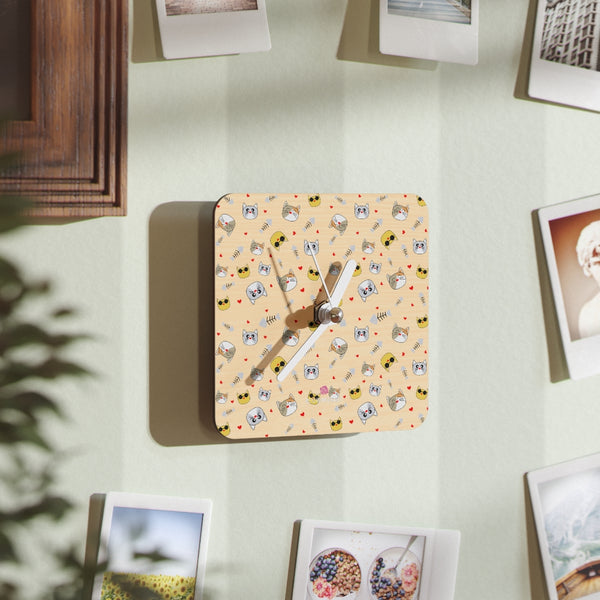 Cat Print Fun Wall Clocks