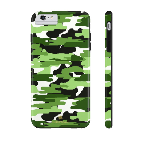 Green Camo Print iPhone Case, Case Mate Tough Samsung Galaxy Phone Cases-Phone Case-Printify-iPhone 6/6s Plus Tough-Heidi Kimura Art LLC