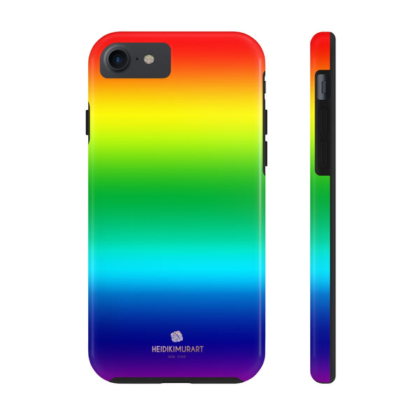 Rainbow Gay Pride iPhone Case, Designer Case Mate Tough Samsung Galaxy Phone Cases-Phone Case-Printify-iPhone 7, iPhone 8 Tough-Heidi Kimura Art LLC