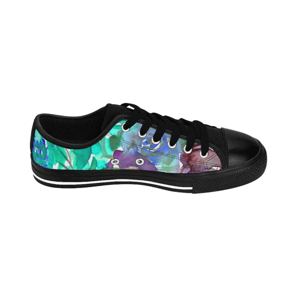 Blue Floral Rose Women's Sneakers, Flower Print Designer Low Top Women's Canvas Bright Best Quality Premium Fashion Casual Sneakers Tennis Running Athletic Shoes (US Size: 6-12) Floral Sneakers, Women's Fashion Canvas Sneakers Shoes Colorful Rose Print Tennis Shoes, Floral Sneakers & Athletic Shoes, Women's Floral Shoes, Floral Shoe For Women, Floral Canvas Sneakers, Sneakers With Flowers Print On Them, Floral Sneakers Womens