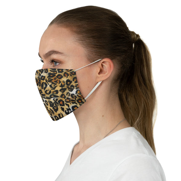 Leopard Animal Print Face Mask, Adult Designer Premium Fabric Face Mask-Made in USA-Accessories-Printify-One size-Heidi Kimura Art LLC Leopard Animal Print Face Mask, Brown Leopard Spot Print Face Mask, Fashion Face Mask For Men/ Women, Designer Premium Quality Modern Polyester Fashion 7.25" x 4.63" Fabric Non-Medical Reusable Washable Chic One-Size Face Mask With 2 Layers For Adults With Elastic Loops-Made in USA 