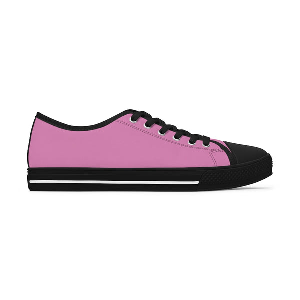 Light Pink Color Ladies' Sneakers, Solid Pink Color Modern Minimalist Basic Essential Women's Low Top Sneakers Tennis Shoes, Canvas Fashion Sneakers With Durable Rubber Outsoles and Shock-Absorbing Layer and Memory Foam Insoles (US Size: 5.5-12)