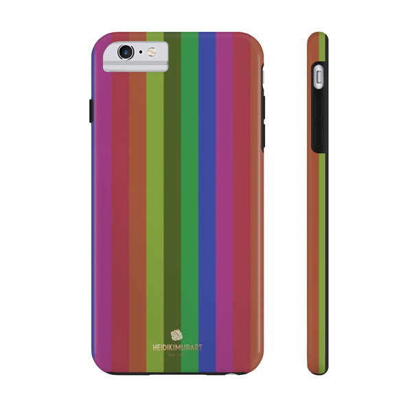 Faded Rainbow Stripe iPhone Case, Case Mate Tough Samsung Galaxy Phone Cases-Phone Case-Printify-iPhone 6/6s Plus Tough-Heidi Kimura Art LLC