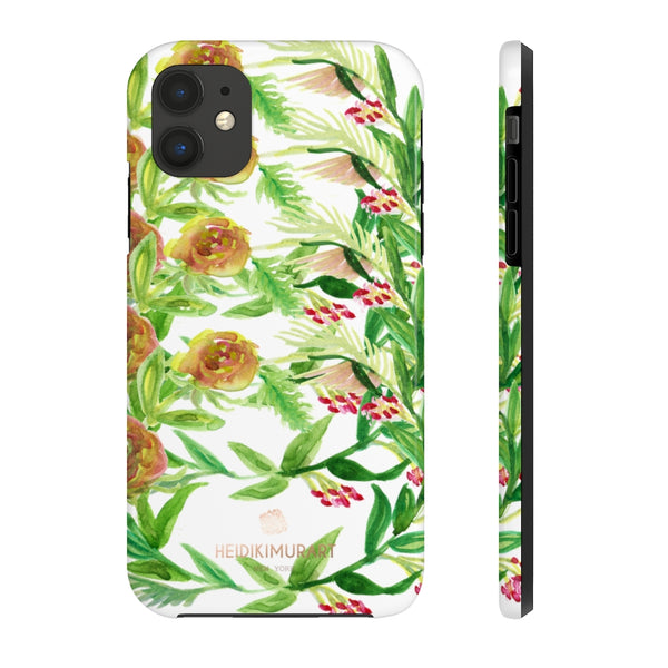 Orange Floral Print Phone Case, Flower Case Mate Tough Phone Cases-Made in USA - Heidikimurart Limited 