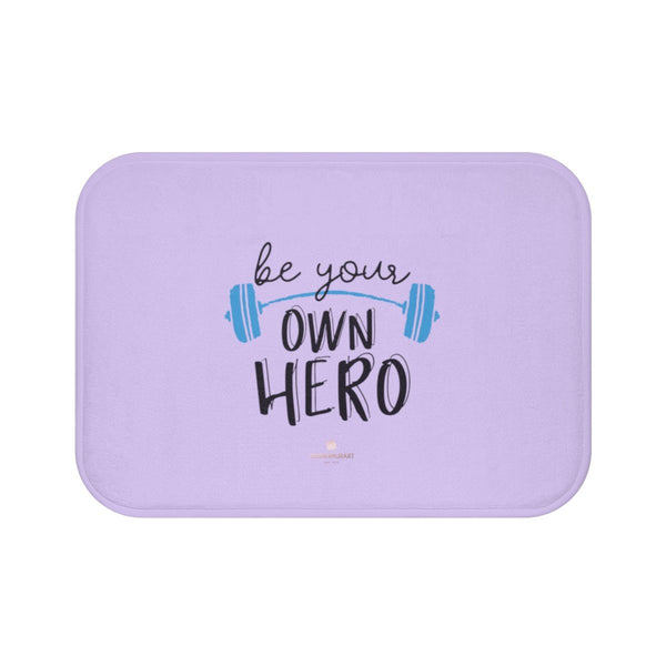 Light Purple "Be Your Own Hero" Inspirational Quote Microfiber Bath Mat- Printed in USA-Bath Mat-Small 24x17-Heidi Kimura Art LLC