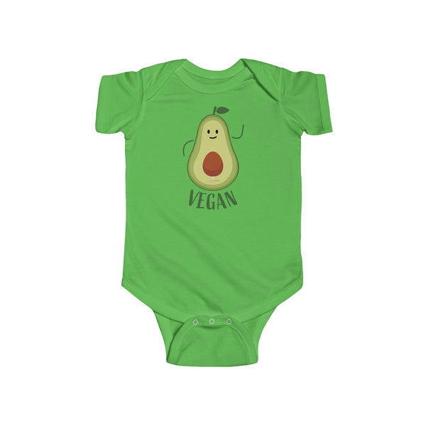 Avocado Baby Unisex Cotton Bodysuit, Infant Fine Jersey Regular Fit Clothes- Made in UK-Infant Short Sleeve Bodysuit-Apple-NB-Heidi Kimura Art LLC