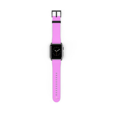Pink Solid Color Print 38mm/42mm Watch Band Strap For Apple Watches- Made in USA-Watch Band-38 mm-Black Matte-Heidi Kimura Art LLC