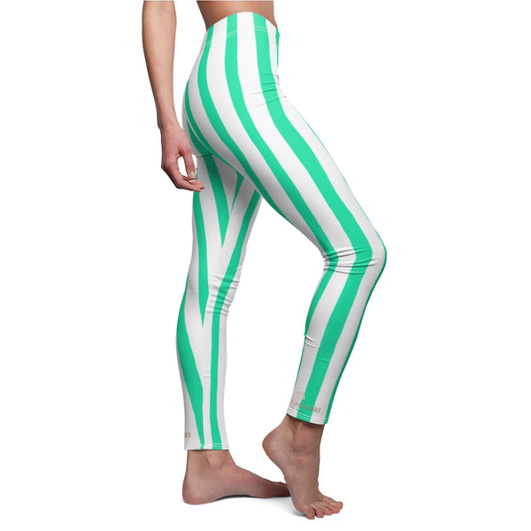 Truquose Striped Women's Casual Leggings-All Over Prints-Printify-Heidi Kimura Art LLC