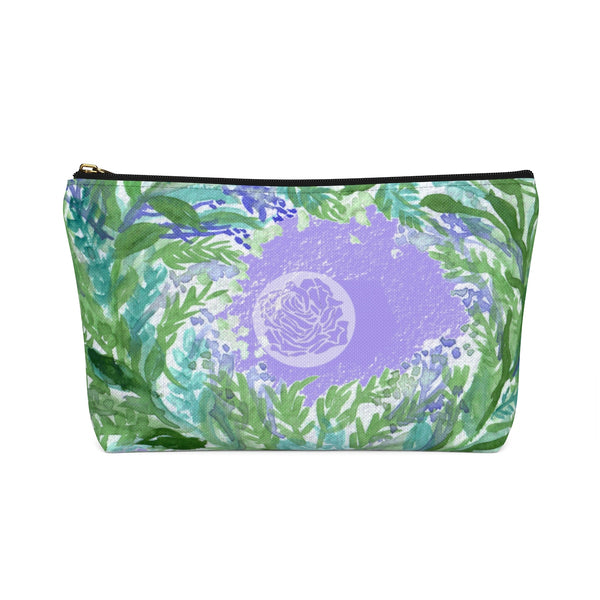 French Lavender Floral Print Accessory Pouch with T-bottom - Made in USA-Accessory Pouch-Heidi Kimura Art LLC