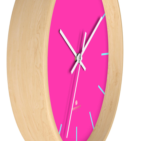 Candy Pink Solid Color Large Unique 10" Dia. Designer Modern Wall Clock- Made in USA-Wall Clock-Heidi Kimura Art LLC