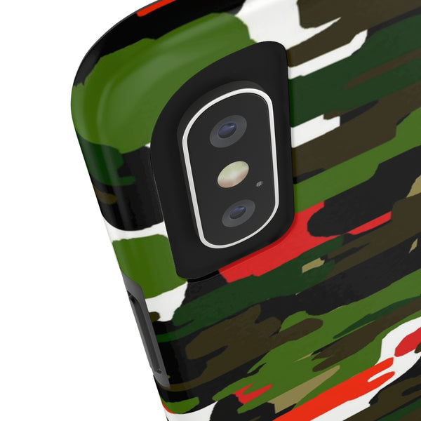 Red Green Camo iPhone Case, Classic Army Camouflage Case Mate Tough Phone Cases-Phone Case-Printify-Heidi Kimura Art LLC