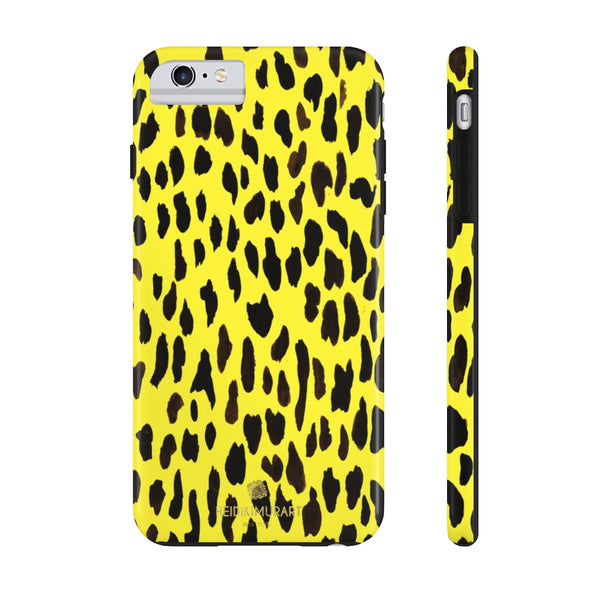 Yellow Leopard Print Phone Case, Animal Print Case Mate Tough Phone Cases-Made in USA - Heidikimurart Limited 