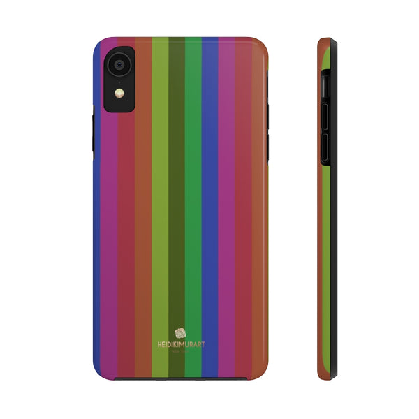 Faded Rainbow Stripe iPhone Case, Case Mate Tough Samsung Galaxy Phone Cases-Phone Case-Printify-iPhone XR-Heidi Kimura Art LLC