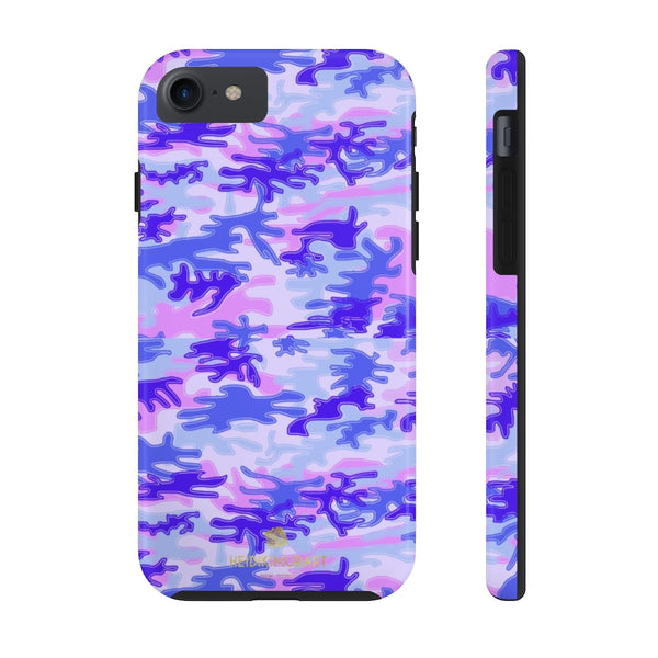 Cute Purple Camo iPhone Case, Pink Army Camouflage Case Mate Tough Phone Cases-Phone Case-Printify-iPhone 7, iPhone 8 Tough-Heidi Kimura Art LLC