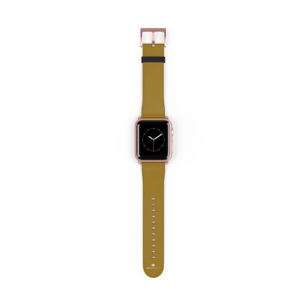 Brown Solid Color Print 38mm/42mm Premium Watch Band For Apple Watch- Made in USA-Watch Band-38 mm-Rose Gold Matte-Heidi Kimura Art LLC