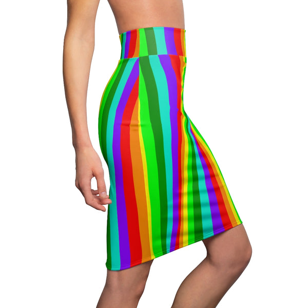 Rainbow Women's Pencil Skirt - Heidikimurart Limited 