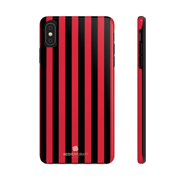 Red Black Stripe iPhone Case, Case Mate Tough Samsung Galaxy Phone Cases-Phone Case-Printify-iPhone XS MAX-Heidi Kimura Art LLC