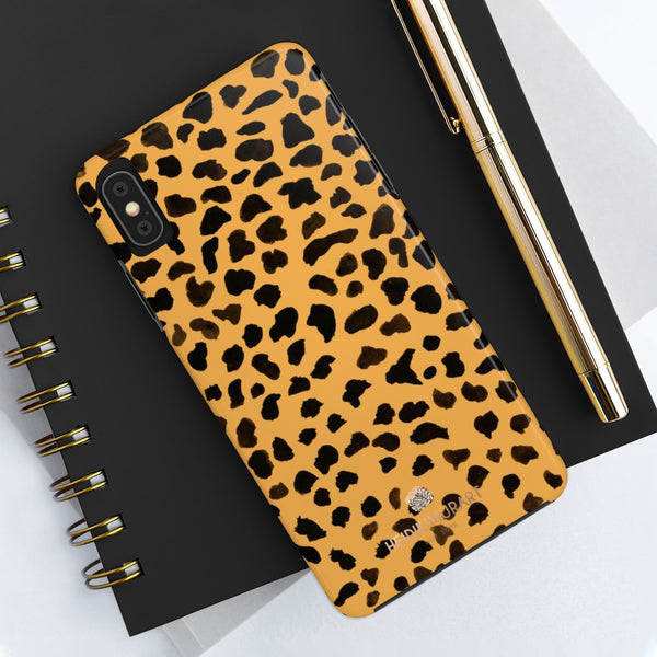 Brown Leopard Print Phone Case, Animal Print Case Mate Tough Phone Cases-Made in USA - Heidikimurart Limited 