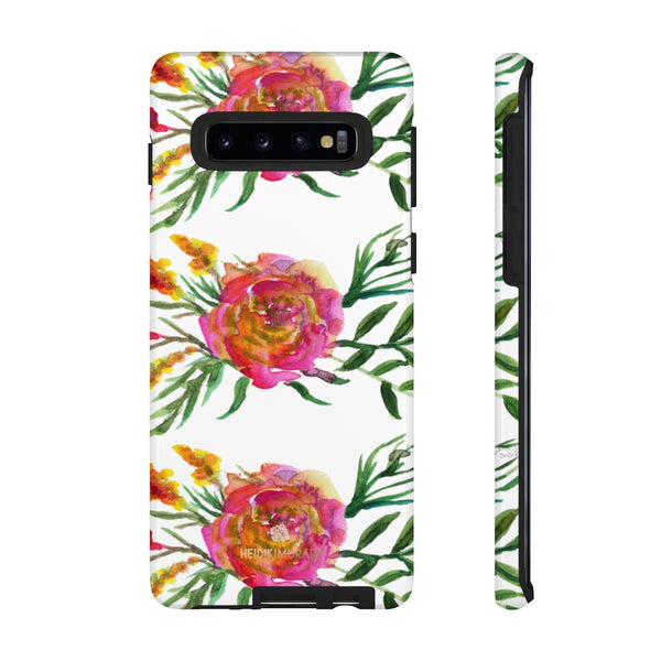 Pink Rose Floral Phone Case, Flower Print Tough Designer Phone Case -Made in USA-Phone Case-Printify-Samsung Galaxy S10-Glossy-Heidi Kimura Art LLC