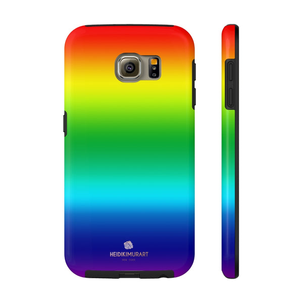 Rainbow Gay Pride iPhone Case, Designer Case Mate Tough Samsung Galaxy Phone Cases-Phone Case-Printify-Samsung Galaxy S6 Tough-Heidi Kimura Art LLC
