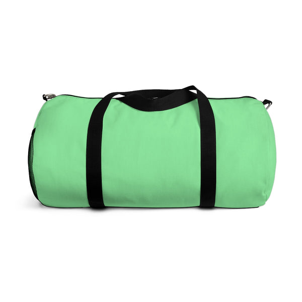 Pastel Mint Green Solid Color All Day Small Or Large Size Duffel Bag, Made in USA-Duffel Bag-Heidi Kimura Art LLC