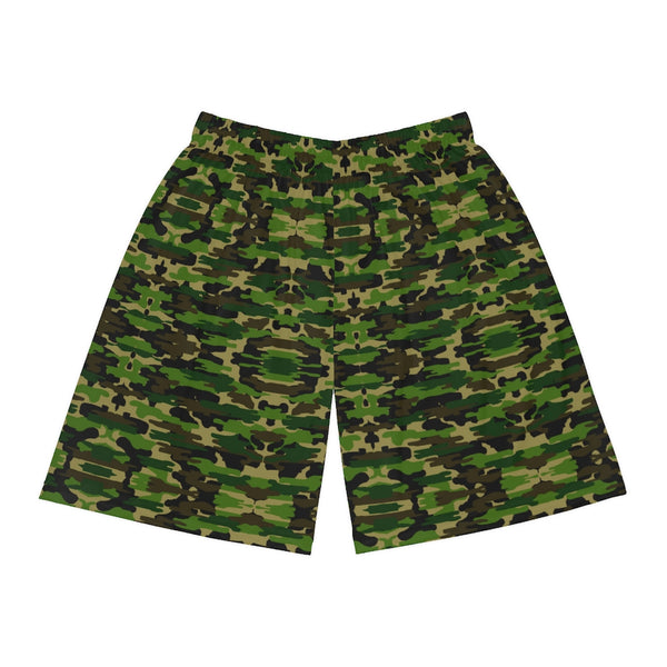 Green Camo Men's Basketball Shorts - Made in USA
