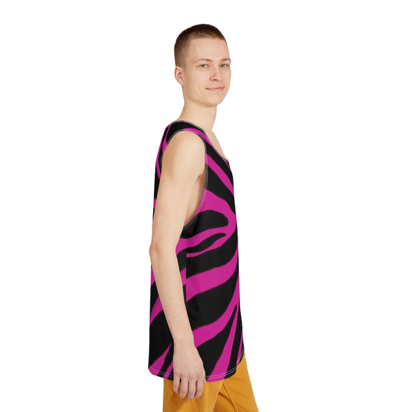 Pink Zebra Print Men's Tank