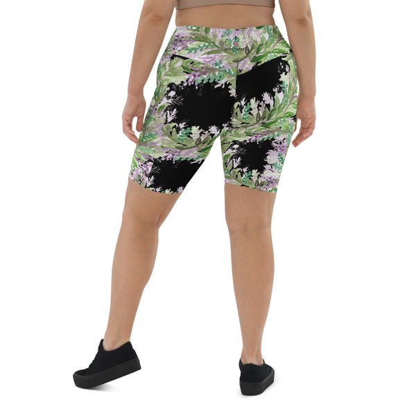 Black Lavender Women's Biker Shorts