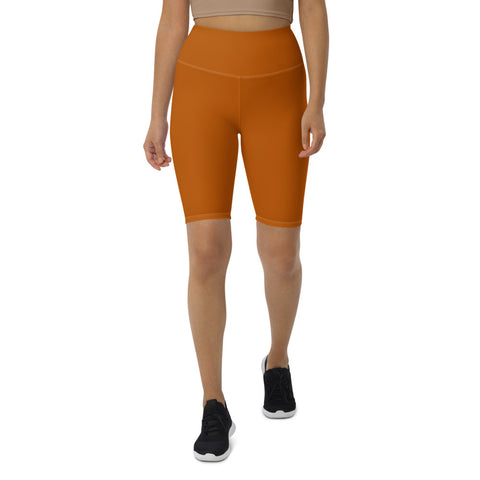 Desert Brown Solid Color Biker Shorts, Brown Biker Shorts, Premium Biker Shorts For Women-Made in EU/MX (US Size: XS-3XL) Women's Athletic Shorts, Cycling Shorts For Women, Bike Shorts, Womens Bike Short
