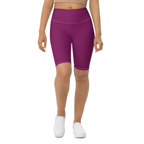 Dark Purple Solid Color Biker Shorts, Purple Biker Shorts, Premium Biker Shorts For Women-Made in EU/MX (US Size: XS-3XL) Women's Athletic Shorts, Cycling Shorts For Women, Bike Shorts, Womens Bike Short