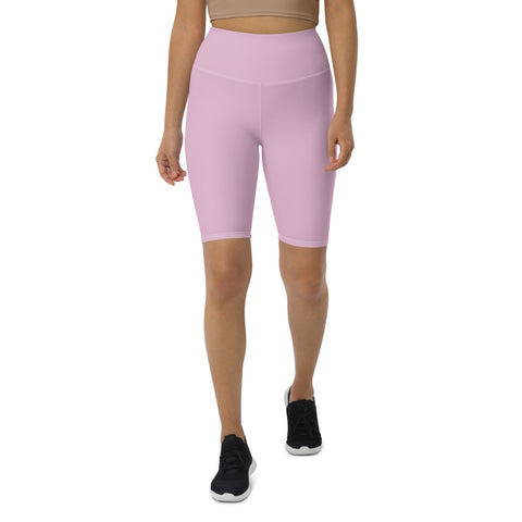 Pale Pink Women's Biker Shorts, Solid Color Pink Solid Colored Biker Shorts, Premium Biker Shorts For Women-Made in EU/MX (US Size: XS-3XL) Women's Athletic Shorts, Cycling Shorts For Women, Bike Shorts, Womens Bike Short
