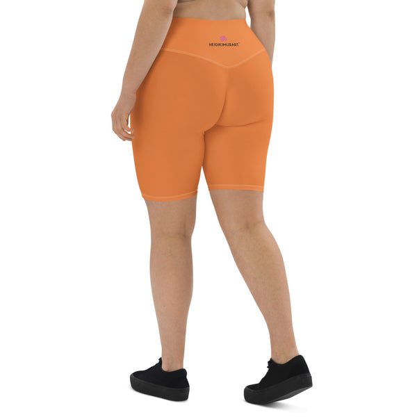 Sunset Orange Women's Biker Shorts, Orange Colour Biker Shorts, Premium Biker Shorts For Women-Made in EU/MX (US Size: XS-3XL) Women's Athletic Shorts, Cycling Shorts For Women, Bike Shorts, Womens Bike Short
