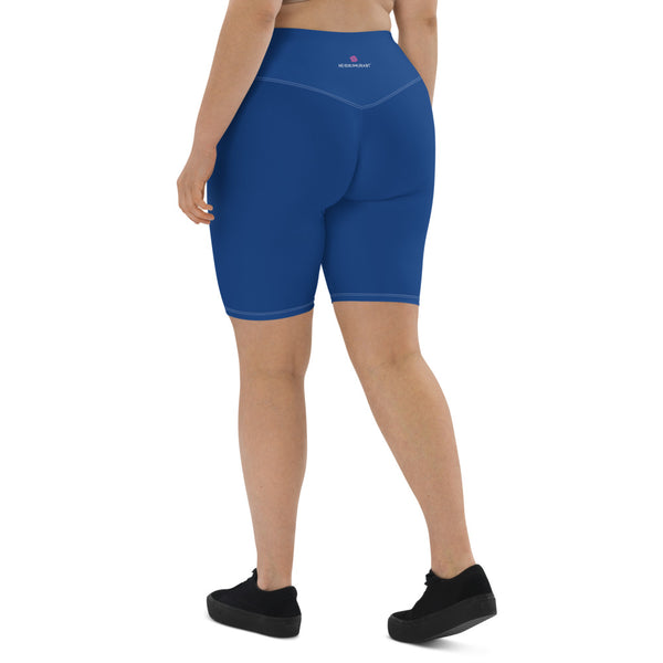 Navy Blue Solid Color Biker Shorts, Blue Women's Biker Shorts, Premium Biker Shorts For Women-Made in EU/MX (US Size: XS-3XL) Women's Athletic Shorts, Cycling Shorts For Women, Bike Shorts, Womens Bike Short