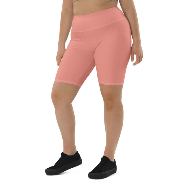 Pink Solid Color Biker Shorts, Pastel Light Pink Biker Shorts, Premium Biker Shorts For Women-Made in EU/MX (US Size: XS-3XL) Women's Athletic Shorts, Cycling Shorts For Women, Bike Shorts, Womens Bike Short