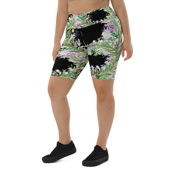 Black Lavender Women's Biker Shorts