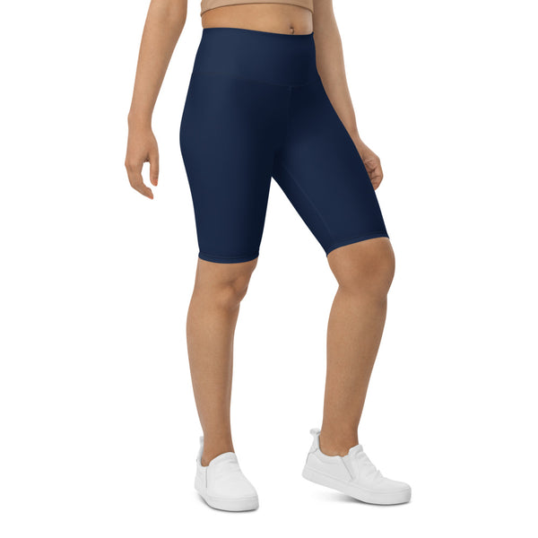 Navy Blue Solid Color Biker Shorts, Dark Blue Women's Biker Shorts, Premium Biker Shorts For Women-Made in EU/MX (US Size: XS-3XL) Women's Athletic Shorts, Cycling Shorts For Women, Bike Shorts, Womens Bike Short