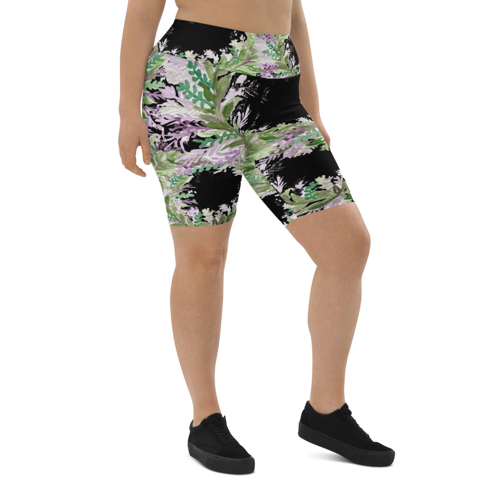 Black Lavender Women's Biker Shorts